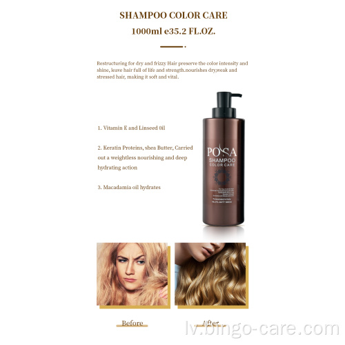 Krāsu aizsardzības šampūns pret izbalēšanu